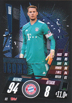 Manuel Neuer Bayern Munchen 2020/21 Topps Match Attax CL International Icons #II01